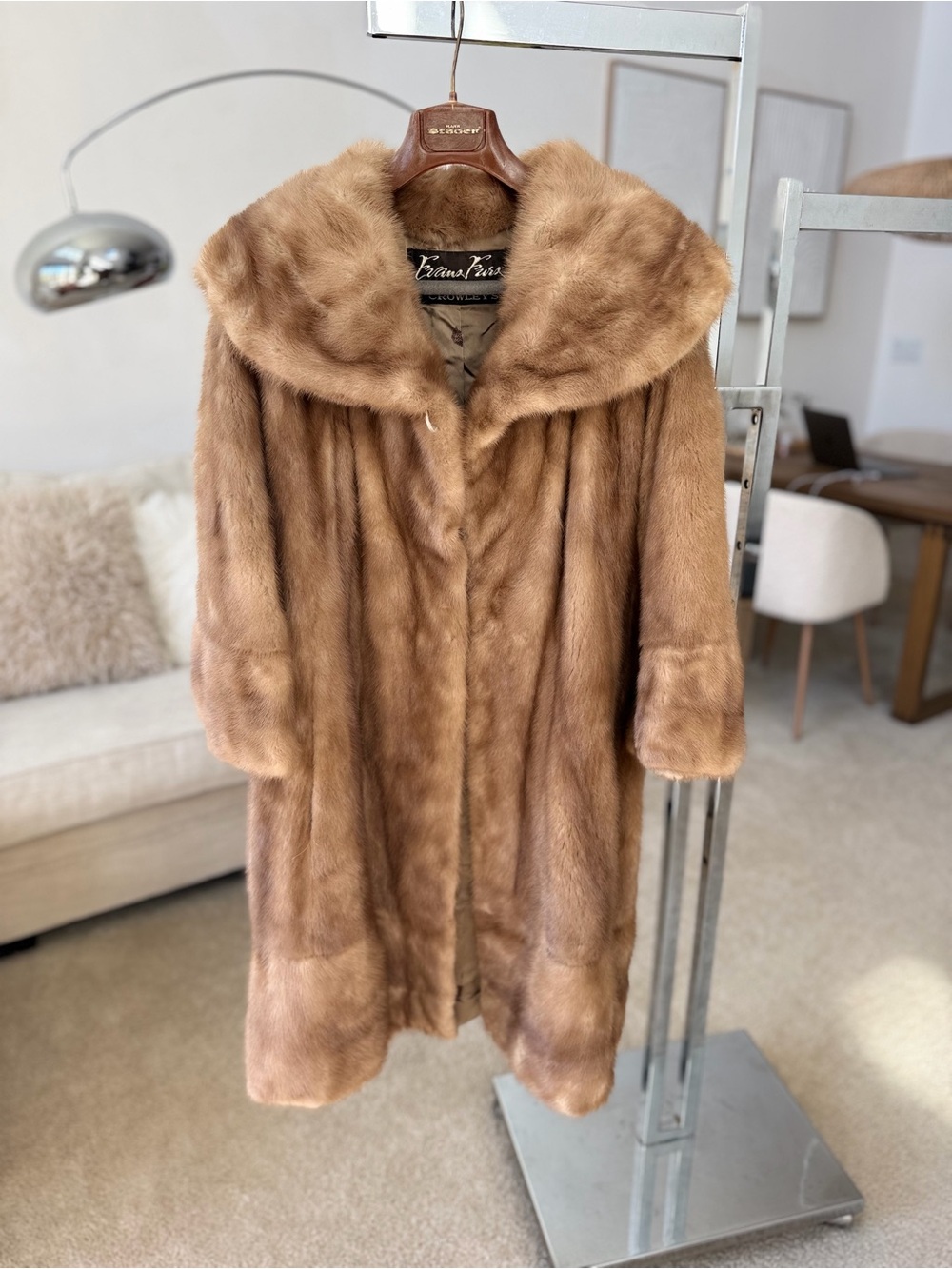 Vintage Genuine Mink Fur Coat Evans Furs Crowley’s M/L
